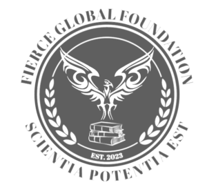 Fierce Global Foundation logo featuring a phoenix emblem and the motto “We do not indoctrinate, we elevate.”