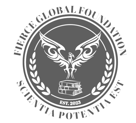 Fierce Global Foundation logo featuring a phoenix emblem and the motto “We do not indoctrinate, we elevate.”