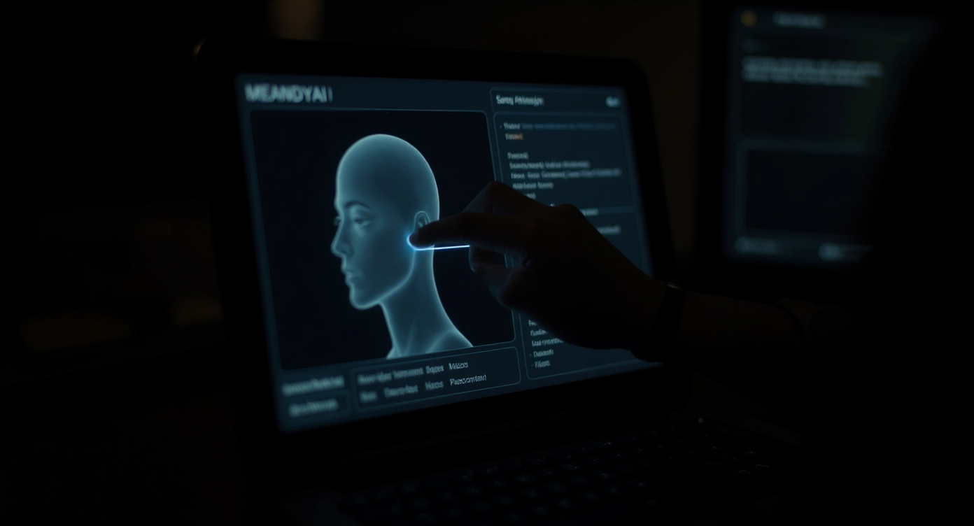 Close-up of a digital design interface with a human hand adjusting visual elements and an AI-assisted tool suggesting improvements, symbolizing the partnership in finalizing launch images